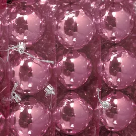 Relaxdays Weihnachtskugeln 100er Set, Weihnachtsdeko, glänzend, Christbaumkugel, Tannenbaumschmuck in ∅ 6 cm, rosa