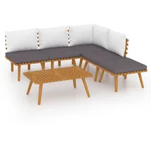 vidaXL 6-tlg. Garten-Lounge-Set mit Kissen Massivholz Akazie