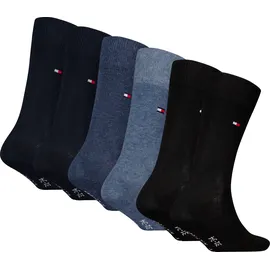 Tommy Hilfiger Kinder Socken 6er Pack - ECOM, TH BASIC einfarbig Blau/Schwarz 35-38