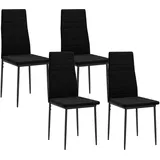 HOMCOM Esszimmerstühle 4er-Set Küchenstuhl mit Rückenlehne, Samtoptik, Armlose Stühle, Polsterstuhl mit Metallbeine, Sessel für Esszimmer, Wohnzimmer, Schwarz