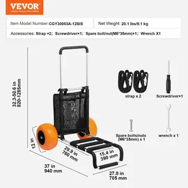 Vevor Bollerwagen Strandkarre grau