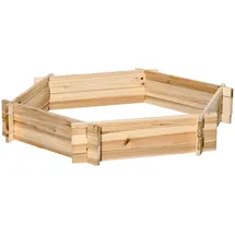 Outsunny Hochbeet sechseckig 100 x 92 x 16 cm Natur