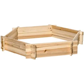Outsunny Hochbeet sechseckig 100 x 92 x 16 cm Natur
