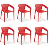 Homestyle4u Küchenstuhl 6er Set in Rot | Gr.: onesize