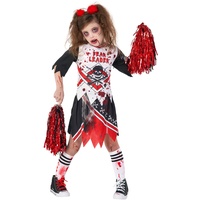 Morph Cheerleader Zombie Kostüm Kinder, Halloween Kostüm Cheerleader, Horror Cheerleader Kostüm, Cheerleader Kostüm Kinder Halloween - Größe XL