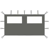 furnicato Pavillonseitenteil Pavillon-Seitenwand mit Fenstern 4x2 m Anthrazit schwarz 400 cm