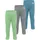 normani Outdoor Sports Normani, Outdoor Sports 3er Pack Baby Merino Unterhose mit Füßen in Blau/Grau/Grün | Gr.: 74
