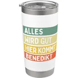 Alles Wird Gut Hier Kommt Benedikt Retro Vintage Vorname Doppelwandiger Edelstahl-Thermobecher