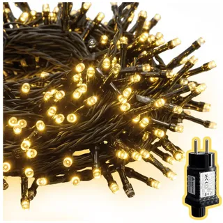salcar 10m 1000er LED Cluster Lichterkette Außen, Weihnachtslichterkette mit 8 Modi und Memory, Wasserdicht Christbaumbeleuchtung für Innen Außen Garten Weihnachtsbaum Hochzeit, Warmweiß