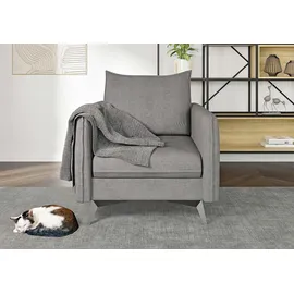 s-style möbel Sessel Azalea Luxusmikrofaser 70 x 70 x 70 cm Grau