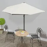 Mokuyary Balkon-Sonnenschirm mit Alu-Mast Sandfarben 300x155 cm Halbrund Gartenschirm,Marktschirm,fur Garten,Balkon,Terrasse