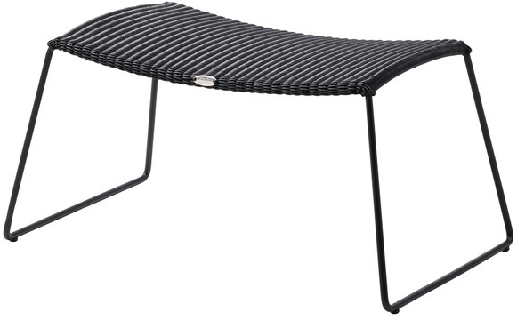 Cane-line Hocker Breeze schwarz, Designer Christina Strand, Niels Hvass, 36x72x36 cm