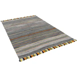 Pergamon Natur Teppich Kelim Kalleen Anthrazit, in 6 Größen