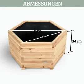 deluke Pflanzkasten Holz 6-eckig MICHA 60cm