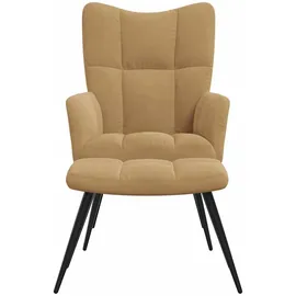 vidaXL Relaxsessel mit Hocker Braun Samt