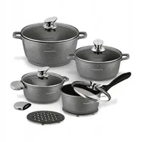 Kochtopfset Töpfe Satz Kochset 12 Elementen Indutkion Kochgeschirr Gas Edelstahl Grau - Grau