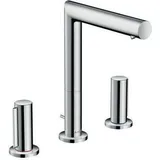Hansgrohe Axor Uno 3-Loch Waschtischarmatur 200 mit Zerogriffen und Zugstangen-Ablaufgarnitur chrom