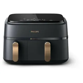 Philips 3000 Series Dual Basket Airfryer Dual Basket Airfryer NA352/04 inkl.  Rost mit zwei Ebenen und Spießen