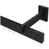 Interdeco GARDINENSTANGE INNENLAUF Smartline Lox 540 cm (geteilt in 3 x 180 cm), 1-läufig, 14x35 mm Schwarz