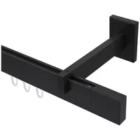 Interdeco GARDINENSTANGE INNENLAUF Smartline Lox 540 cm (geteilt in 3 x 180 cm), 1-läufig, 14x35 mm Schwarz