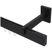 Interdeco GARDINENSTANGE INNENLAUF Smartline Lox 540 cm (geteilt in 3 x 180 cm), 1-läufig, 14x35 mm Schwarz