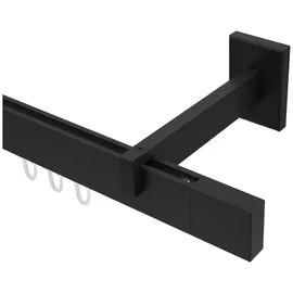 Interdeco GARDINENSTANGE INNENLAUF Smartline Lox 540 cm (geteilt in 3 x 180 cm), 1-läufig, 14x35 mm Schwarz