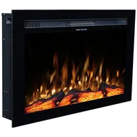 GARLIVO Elektrokamin Insert Elektrokamin Einbau, Elektrischer Kamin mit Fernbedienung, Timer, 3D Flammenspiel, LED Feuer schwarz