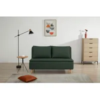 OTTO home 2-Sitzer AINSLEY 140 cm - verstellbare Rückenlehne, wandelbar zum Gästebett, Relaxsofa, Webstoff u. Cord-Bezug grün