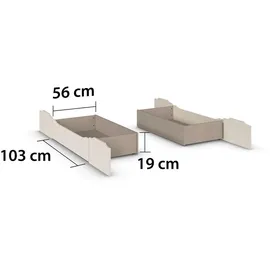 Rauch Möbel Stauraumbett Champagner, Textil, Holzwerkstoff, 2 Schubladen, 180x200 cm, Blauer Engel, Goldenes M, Made in Germany, gepolstertes Kopfteil, mit Schubkästen, Schlafzimmer, Betten, Doppelbetten