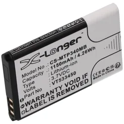 Akku passend für Babyphone Motorola Ease 34, Ease 35, Ease 44, ersetzt den Motorola VT533450 Akku, 3,7V 1150mAh