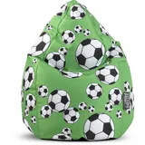 Sitting Point Sitzsack BeanBag Kicker 120 l Grün Fußball-Muster