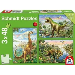 Puzzle - Abenteuer mit den Dinosauriern, 3 x 48 Teile