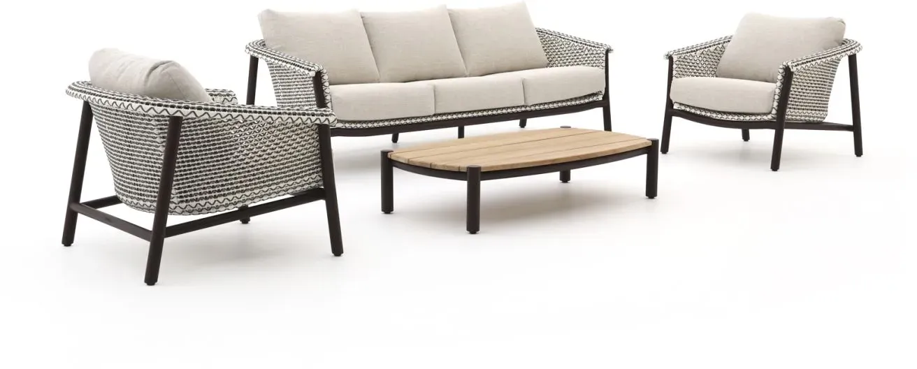 Zavelli Cuore Sessel-Sofa Lounge-Set 4-teilig 5-Sitzer
