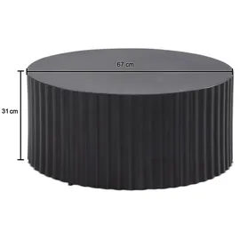 Wohnling Couchtisch Schwarz Metall 67 x 31 x 67 cm