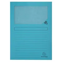 Exacompta Organisationsmappe 4x 100 Fenstermappen, A4, 160g, plastikfrei, Hellblau,