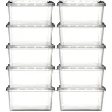 Orthex 10x Aufbewahrungsbox stapelbare Box Smart Store Classic 10 transparent mit Deckel & Klickverschluss