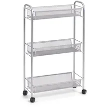 Zeller Rollwagen Mesh 3-lagig 70,5 cm x 17 cm x 44 cm Silber