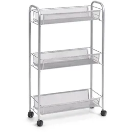 Zeller Rollwagen Mesh 3-lagig 70,5 cm x 17 cm x 44 cm Silber
