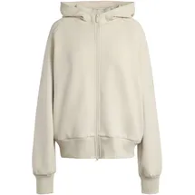 adidas Damen Soft Lux Zip Hoodie Jacke (Größe L, beige)