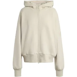 adidas Damen Soft Lux Zip Hoodie Jacke (Größe L, beige)