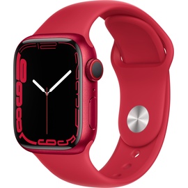 Apple Watch Series 7 GPS + Cellular 41 mm Aluminiumgehäuse (product)red, Sportarmband (product)red