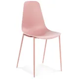 KADIMA DESIGN Moderner Stuhl aus Metall und Kunststoff | Minimalistisches Design in Rosa | Gr.: onesize