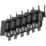 COOAU Überwachungskamera 5 Stück 3MP HD Überwachungskamera Aussen Solar mit 64GB Speicher (Aussen, Außenbereich, außen, Outdoor, 2K PTZ 355°/90° Kabellos Überwachungskamera Außen Akku, 2.4GHz WLAN IP Kamera mit Smart Bewegungsmelder Farb-Nachtsicht, Smart PIR-Erkennung Customize Alert Zone 2-Wege-Audio) schwarz