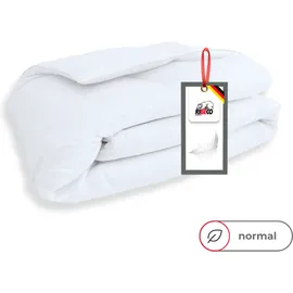 RIBECO Federbettdecke RIBECO "Laram, Bettdecken für Sommer oder Winter, Made in Germany", weiß, B:135cm L:200cm, Bezug: 100% Baumwolle. Füllung: 90% Federn, 10% Daunen, Bettdecken, Super Preis-Leistung, Bettdecke 135x200 cm oder 155x220 cm, Decke