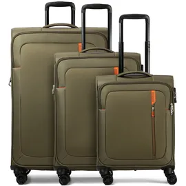 American Tourister Nitestream Koffer-Set 3-tlg. oliv/orange