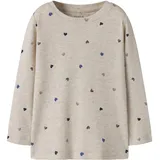 NAME IT Mädchen Nmfnutti Ls Top Noos, Peyote Melange, 122/128 cm - 122-128