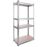 Arebos Schwerlastregal 160x80x40 cm, 5 Böden, 320 kg Traglast, Steckregal, Lagerregal, Flexibel einsetzbar: für Werkstatt, Garage, Keller oder Lager silberfarben