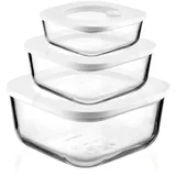 Guzzini Aufbewahrungsbox STORE&MORE GLASS 19,5 x 19,5 x 9,3 cm 3-tlg. transparent