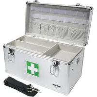 HMF 14701-09 Alu Medizinkoffer, Erste Hilfe Koffer, Tragegriff, 40 x 22,5 x 20,5 cm