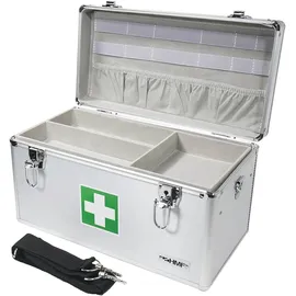 HMF 14701-09 Alu Medizinkoffer, Erste Hilfe Koffer, Tragegriff, 40 x 22,5 x 20,5 cm
